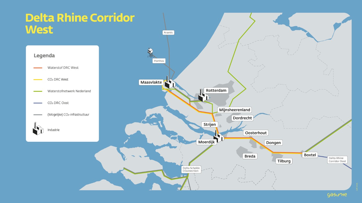 Kaart Delta Rhine Corridor west Kaart Delta Rhine Corridor west
