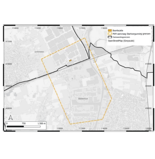 Locatie bovengrondse put voor aardwarmtewinning bij Made (bron: Gaia Energy)