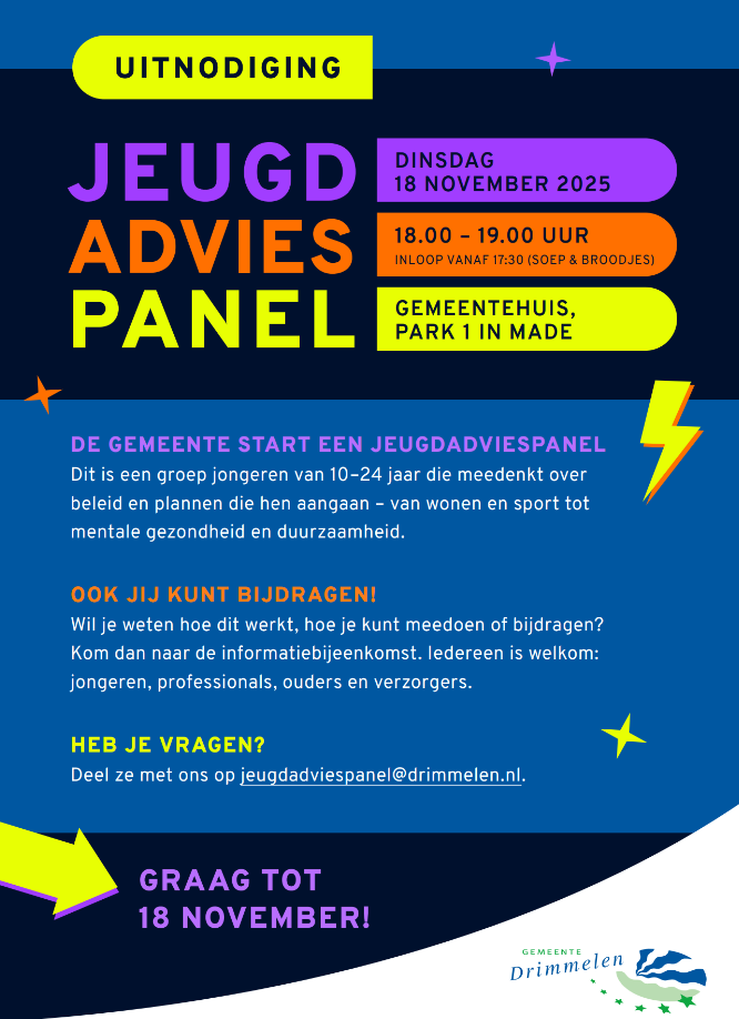 Informatieavond Jeugdadviespanel op 18 november 2025
