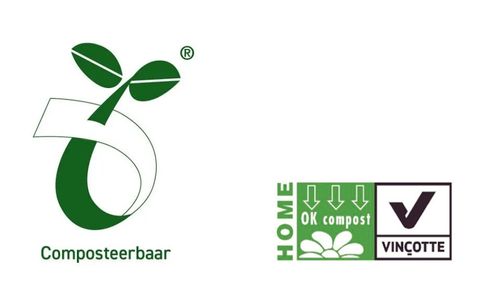 Logo's OK-compost en kiemplantlogo Logo's kiemplantlogo en OK-compost